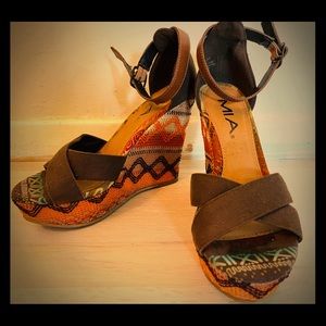 MIA wedge sandals, super cute colorful